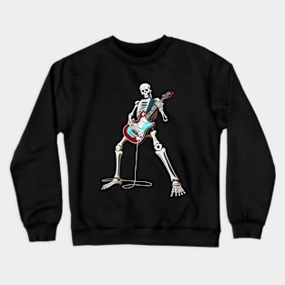 Skeleton Guitar Player, Playing Rock And Roll, Heavy Metal band T-Shirt Crewneck Sweatshirt